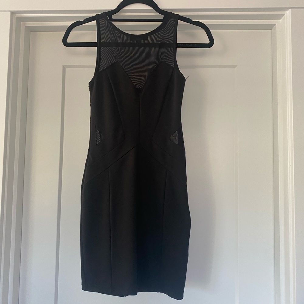 LF Paper Heart Black Mini Dress